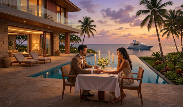 Private Anniversary dinner at one of the luxury villa